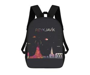 sinyumoney Reykjavik City Skyline Art Mochila Escolar Infantil Impresa En 3D Para Niños, Mochila De Viaje De Alta Capacidad, Bolsas Para Libros, Mochila Escolar Infantil 17inch