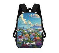sinyumoney Reykjavik Cityscape Mochila Escolar Infantil De Moda Informal Mochilas Infantiles Impresas En 3D Mochila Grande Para Niño 17inch