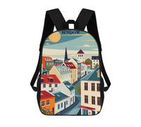 sinyumoney Reykjavik Cityscape Travel Poster Mochilas Para Niños Y Estudiantes, Mochilas Escolares Impresas En 3D, Mochilas Para Estudiantes De Primaria Y Secundaria Para Niños Y Niñas 17inch