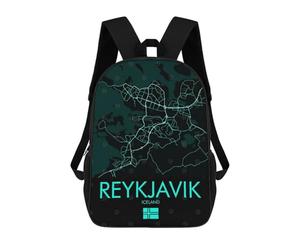 sinyumoney REYKJAVIK ICELAND Mochila Escolar Para Niñas Mochila Impermeable Mochila Informal De Día Mochila Ligera Para Niño Y Niña Mochila Escolar 17inch