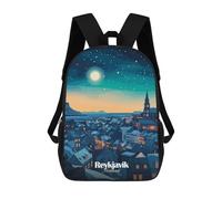 sinyumoney Reykjavik Night Cityscape Mochila Infantil, Mochila Escolar Para Niños Y Adolescentes, Mochila De Viaje, Mochila Escolar, Mochila Para Libros 17inch