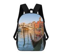 sinyumoney Rialto Bridge And Gondola Mochila Infantil Escolar Para Niños Con Estampado 3D De Dibujos Animados, Mochila Escolar Para Estudiantes, Mochila Para Portátil Para Niños Y Niñas 17inch