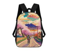 sinyumoney Ride A Bicycle Village Mochila Escolar Para Computadora Para La Escuela/trabajo/viajes Para Niñas, Adolescentes 17inch