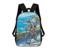 sinyumoney Ride by The Sea Coastal Cycling Adventure Mochila Escolar Para Ordenador Portátil Para La Escuela/trabajo/viajes: Perfecta Para Viajes, Trabajo Y Uso Diario 17inch