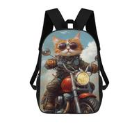 sinyumoney Rider Cat Biker Style Mochila Escolar Resistente Al Agua Para Ordenador Portátil Para La Escuela/trabajo/viajes 17inch