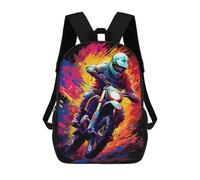 sinyumoney Rider in Motion -2 Mochilas Para Niños, Mochilas Escolares Personalizadas En 3D Para Niños Y Niñas, Mochilas Escolares Grandes, Mochilas Informales Para El Día A Día 17inch