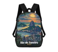 sinyumoney Rio De Janeiro Sunset Mochila Escolar Infantil Impresa En 3D, Mochila Informal De Moda Para Niños, Mochila De Viaje De Alta Capacidad Para Libros Para Niños 17inch