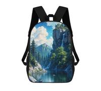 sinyumoney River Mountain Nature Mochilas Para Niños Y Estudiantes, Mochilas Escolares Impresas En 3D, Mochilas Para Estudiantes De Primaria Y Secundaria, Mochilas Para Niños Y Niñas 17inch