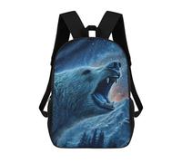 sinyumoney Roaring Bear Night Sky T-Shirt Mochila Escolar De 17 Pulgadas Impresa En 3D Mochilas Infantiles Mochila Genial Impresa En 3D Para Niños De Primaria Y Secundaria