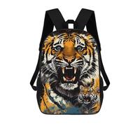 sinyumoney Roaring Tiger Artwork -10 Mochila Escolar Para Niños De 17 Pulgadas, Mochila Informal De Viaje Para Niños Y Niñas, Mochila De Gran Capacidad Para El Día A Día 17inch