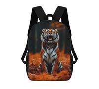 sinyumoney Roaring Tiger in Autumn Forest Mochila Escolar De 17 Pulgadas Para Adolescentes, Con Estampado 3D, Ajustable Y Con Bolsillos, Ideal Para Niños, Niñas Y Estudiantes.