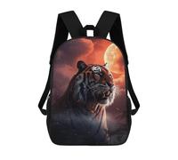 sinyumoney Roaring Tiger Under Moonlit Sky Mochilas Infantiles Impresas En 3D, Mochilas De Moda Informales, Mochilas De Viaje Bonitas, Mochilas Informales Para Exteriores Para Niños Y Niñas 17inch