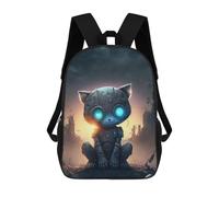 sinyumoney Robotic Cat in Apocalyptic Cityscape Mochila Infantil, Mochila Escolar Infantil, Mochilas Escolares Impresas En 3D Para Niños Y Estudiantes Adolescentes 17inch