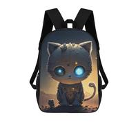 sinyumoney Robotic Cat in Desert Night Mochila Escolar Mochilas Escolares Para Niñas Y Niños Mochila Con Bolsillo Mochila Escolar De Moda Para Niños 17inch