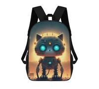 sinyumoney Robotic Cat in Space Mochila Escolar Para Niñas Y Niños, Mochilas De Gran Capacidad, Mochilas Ligeras Para Niños Y Estudiantes 17inch
