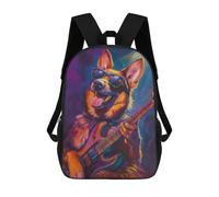 sinyumoney Rock Star Dog Guitar Art Print Mochila Escolar Impresa En 3D 17inch Mochilas De Moda Para Niños, Mochilas Escolares Para Niños De Primaria Y Secundaria