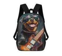 sinyumoney Rock Star Dog with Guitar Mochila Escolar Infantil De 17 Pulgadas, Mochila Escolar Impresa En 3D Para Niños De Primaria Y Secundaria
