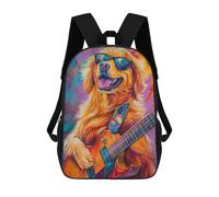 sinyumoney Rock Star Golden Retriever Guitar Mochilas Infantiles Impresas En 3D Para Niños. Mochilas De Viaje De Moda Para Niños. Mochila Escolar Para Estudiantes De Primaria Y Secundaria.