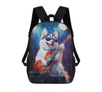 sinyumoney Rock Star Husky Guitar Painting -6 Mochila Escolar/para Ordenador Portátil Para Colegio/trabajo/viajes Para Camping, Aventuras Al Aire Libre Y Viajes Diarios 17inch