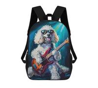 sinyumoney Rock Star Poodle Guitar Painting Mochilas Escolares, De Viaje Y Universitarias Para La Escuela/trabajo/viajes 17inch