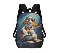 sinyumoney Rock Star Pup with Guitar -1 Mochila De Viaje Para La Universidad Mochilas Para La Escuela/trabajo/viajes 17inch