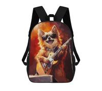 sinyumoney Rock Star Pup with Guitar -2 Mochila Escolar Para Ordenador Portátil Para La Escuela/trabajo/viajes: Perfecta Para Viajes, Trabajo Y Uso Diario 17inch