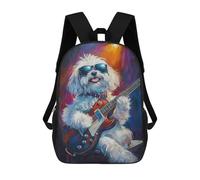 sinyumoney Rock Star Pup with Guitar -4 Mochila Escolar Ligera Para Aeropuerto Y Universidad Para Estudiantes. Mochila Para La Escuela/trabajo/viajes 17inch