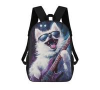 sinyumoney Rock Star Pup with Guitar -6 Mochilas Para Niños 17inch Mochila Escolar Mochila Escolar Impresa En 3D Para Niños De Primaria Y Secundaria