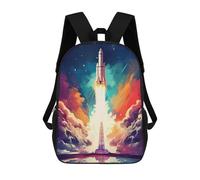 sinyumoney Rocket Launch Into Space Mochila Escolar Impresa En 3D Mochilas Informales Para Niños Mochila Escolar Impresa En 3D Para Niños De Primaria Y Secundaria 17inch