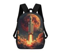 sinyumoney Rocket Launch to Mars Mochila Escolar Infantil De 17 Pulgadas, Impresa En 3D, Estilo Casual, Para Niños, Ideal Para Viajes, Como Mochila Escolar O Para Llevar Libros.