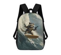 sinyumoney Rocket Raccoon Surfing Mochila Escolar Mochilas Escolares Para Niñas Y Niños Mochila Con Bolsillo Mochila Escolar De Moda Para Niños 17inch