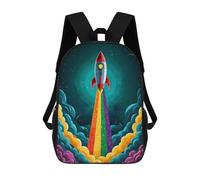 sinyumoney Rocket Rainbow Mochila Escolar Infantil Impresa En 3D Para Niños, Mochilas De Viaje De Alta Capacidad, Bolsas Para Libros, Mochila Escolar Infantil 17inch