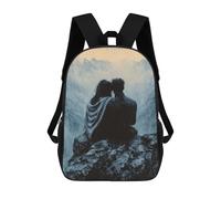 sinyumoney Romantic Couple on Mountaintop in Monochrome Style Mochila Escolar Infantil Impresa En 3D Para Niños, Mochilas De Viaje, Bolsas Para Libros Para Niños Estudiantes De Primaria 17inch