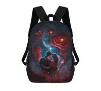sinyumoney Romantic Couple with Roses Mochila Escolar De Moda, Mochila Para Material Escolar, Mochila Impermeable Informal Para Acampar, Aventuras Al Aire Libre Y Viajes Diarios 17inch