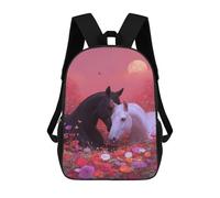 sinyumoney Romantic Horse Meadow Sunset Mochila Escolar Resistente Al Agua, Mochila De Viaje, Bolsa Para Computadora Para Hombres, Mujeres Y Adolescentes 17inch