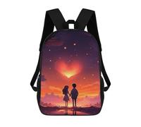 sinyumoney Romantic Sunset Heart Mochila Escolar Infantil De 17 Pulgadas Con Estampado 3D De Películas De Anime Para Niños, Mochila De Viaje, Mochila Escolar Infantil