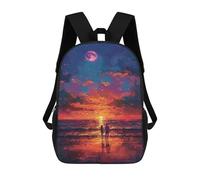 sinyumoney Romantic Sunset Walk Mochila Escolar Para Secundaria, Mochila Informal Para Niñas Y Adolescentes 17inch