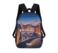 sinyumoney Rome Cityscape at Dusk Mochila Escolar Impresa En 3D Para Niños 17inch Mochilas Para Niños Y Niñas, Mochilas Escolares Para Niños, Mochilas De Viaje