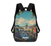 sinyumoney Rome Cityscape Mochila, Mochila Infantil, Mochila Escolar Para Estudiantes, Mochila Para Libros, Mochila Escolar Impresa En 3D Para Niños Y Niñas 17inch