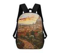 sinyumoney Rome Cityscape Mosaic Art Mochila Escolar Para La Escuela Secundaria, Preparatoria, Universidad Y Viajes Para Niños/niñas/adolescentes 17inch
