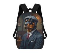 sinyumoney Ronnie The Rottweiler Dog in A Suit Mochila Escolar Infantil De Moda Informal Mochilas Infantiles Impresas En 3D Mochila Grande Para Niño 17inch