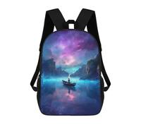 Sinyumoney Rose Neon Mochila Escolar Impermeable Mochila De Viaje Para Ordenador Portátil Para Niñas Niños Y Adolescentes, The Man In The Canoe, 17"