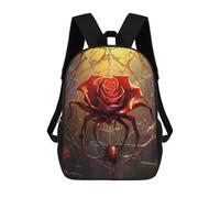 sinyumoney Rose Spider Mochila Escolar Para Niñas Y Niños, Mochilas De Gran Capacidad, Mochilas Ligeras Para Niños Y Estudiantes 17inch
