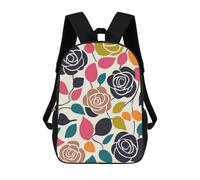 sinyumoney Roses Matisse Floral Mid Century Mochilas De 17 Pulgadas Para Niños, Mochilas Escolares Impresas En 3D Para Estudiantes De Primaria Y Secundaria, Para Niños Y Niñas.
