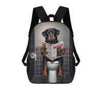 sinyumoney Rottweiler on The Toilet Mochila Escolar Infantil Impresa En 3D Para Niños, Mochila De Viaje De Alta Capacidad, Bolsas Para Libros, Mochila Escolar Infantil 17inch