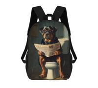 sinyumoney Rottweiler Reading Newspaper on Toilet Mochilas Infantiles Impresas En 3D De 17 Pulgadas. Mochila Escolar Informal Impresa En 3D Para Niños De Primaria Y Secundaria.