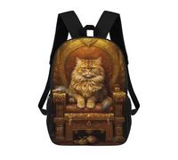 sinyumoney Royal Cat Throne Decor Mochila Escolar Impresa En 3D 17inch Mochila Escolar Infantil Mochilas De Viaje Mochila Informal De Moda Para Niños Y Estudiantes