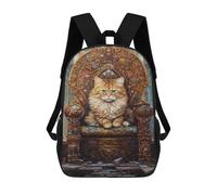 sinyumoney Royal Cat Throne Majesty Mochilas Escolares Mochila Escolar Ligera Mochila De Día Mochila Escolar Para La Universidad Para Niños/Niñas/Adolescentes 17inch