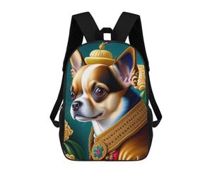sinyumoney Royal Chihuahua Portrait Mochila Escolar Grande Y Ligera, Mochila Informal Para El Campus, Actividades Al Aire Libre, Viajes Y Deportes 17inch