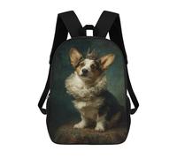 sinyumoney Royal Corgi Portrait-2 Mochilas Para Niños 17inch Mochila Escolar Mochila Escolar Impresa En 3D Para Niños De Primaria Y Secundaria